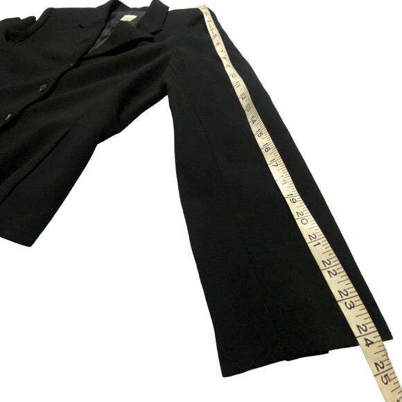 Anne Klein 3 button Shoulder Pads Jacket Blazer Suit Black Size 12 Career Wool - Picture 11 of 12